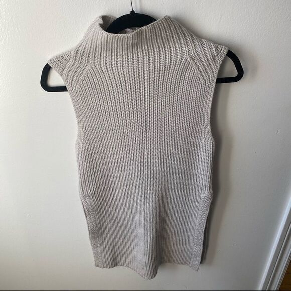 𝅺ARITZIA Wilfred Durandal Italian Wool Sleeveless Turtleneck Sweater Grey ~ XXS - Picture 2 of 12
